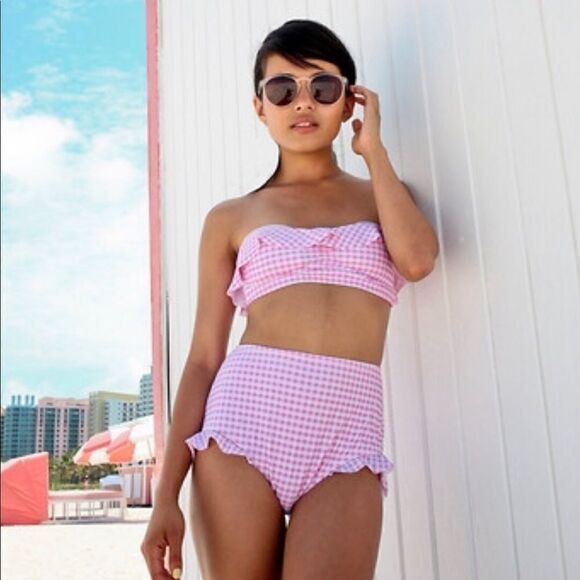 New. WILDFOX Gingham Frill bikini bottom. NWT - Picture 6 of 8
